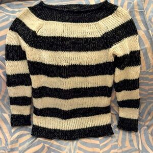 Ann Taylor petite XS black and white striped sweater